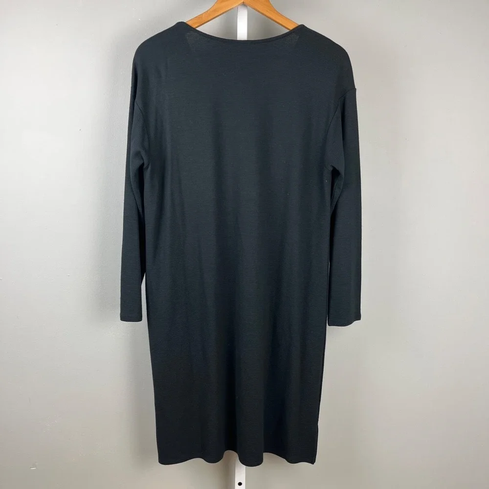 J. Jill Petites Dress Womens MP Wearever Collection Black Rib‎ Knit New NWT